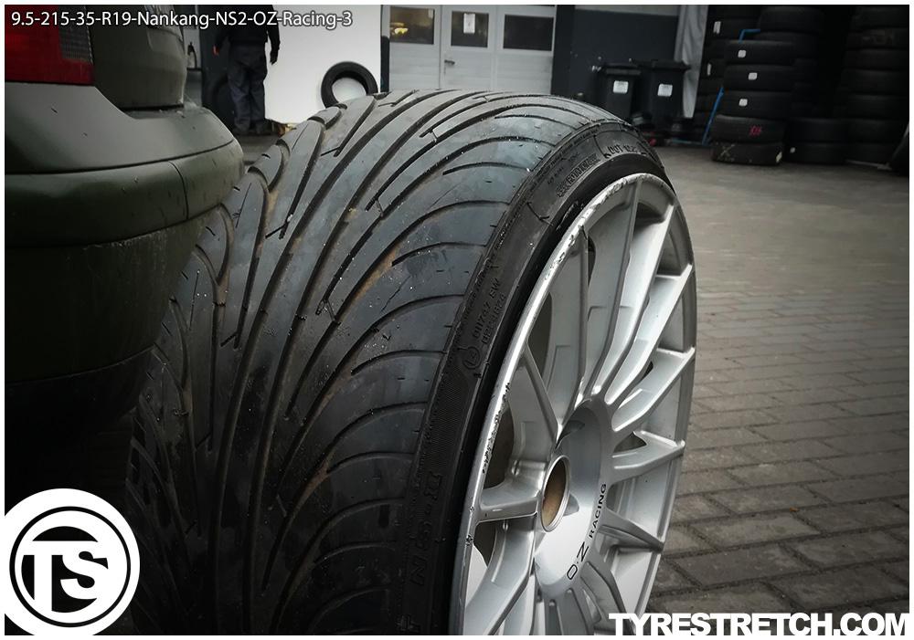 An example of tyre stretch: 215/35 R19 on 9.5J – NANKANG (OZ)