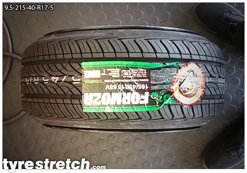 An example of tyre stretch: 215/40 R17 on 9.5J – FEDERAL