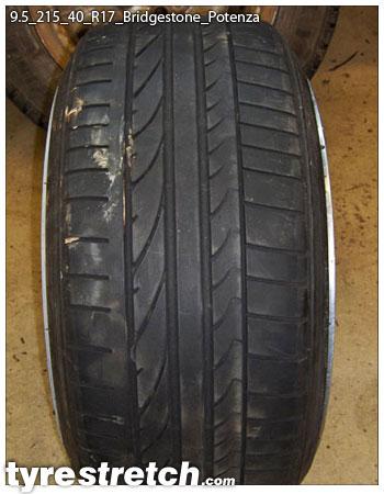 An example of tyre stretch: 215/40 R17 on 9.5J – BRIDGESTONE