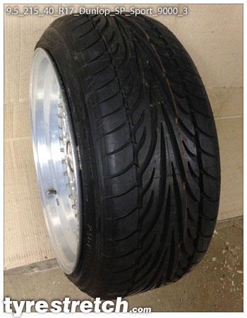 An example of tyre stretch: 215/40 R17 on 9.5J – DUNLOP