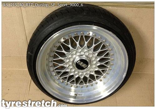 An example of tyre stretch: 215/40 R17 on 9.5J – DUNLOP