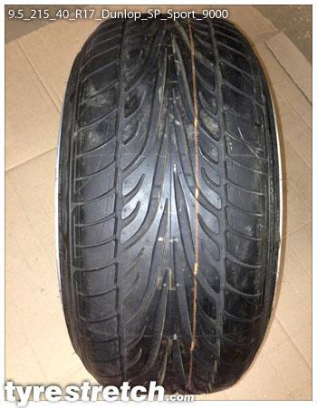 An example of tyre stretch: 215/40 R17 on 9.5J – DUNLOP