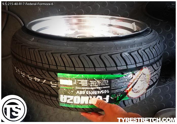 An example of tyre stretch: 215/40 R17 on 9.5J – FEDERAL