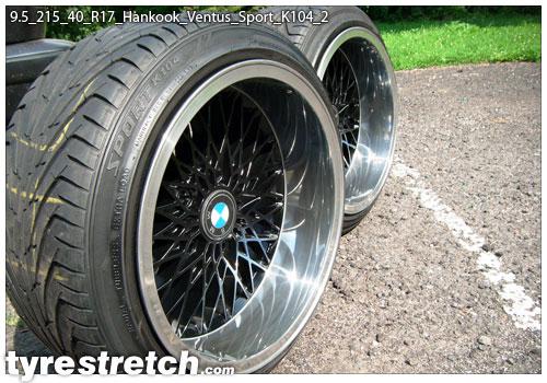An example of tyre stretch: 215/40 R17 on 9.5J – HANKOOK