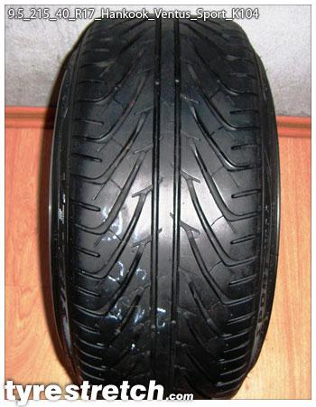 An example of tyre stretch: 215/40 R17 on 9.5J – HANKOOK