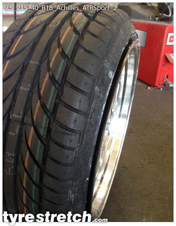 An example of tyre stretch: 215/40 R18 on 9.5J – ACHILLES