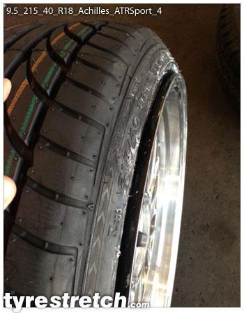An example of tyre stretch: 215/40 R18 on 9.5J – ACHILLES