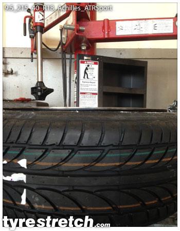 An example of tyre stretch: 215/40 R18 on 9.5J – ACHILLES