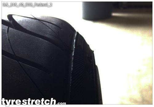 An example of tyre stretch: 215/40 R18 on 9.5J – FEDERAL