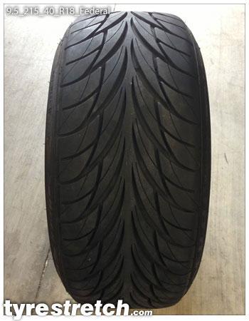 An example of tyre stretch: 215/40 R18 on 9.5J – FEDERAL