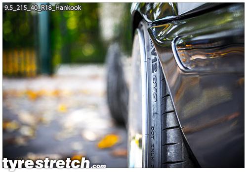 An example of tyre stretch: 215/40 R18 on 9.5J – HANKOOK
