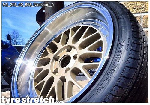 An example of tyre stretch: 215/40 R18 on 9.5J – NANKANG