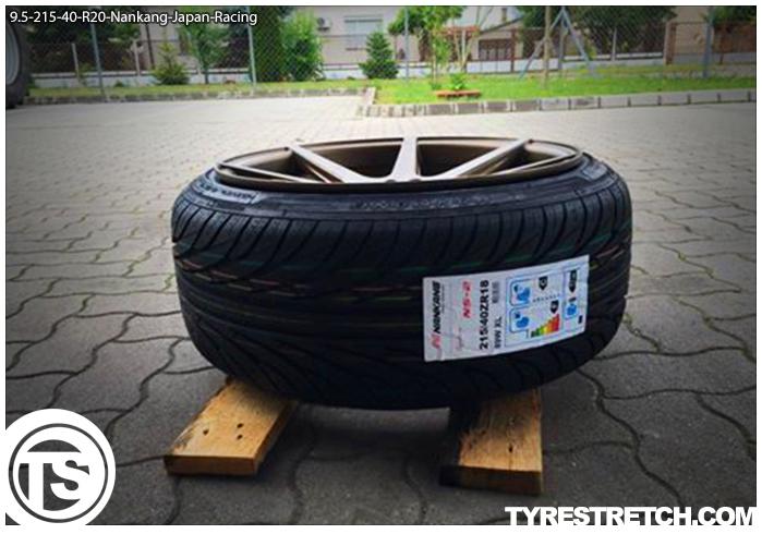 An example of tyre stretch: 215/40 R20 on 9.5J – NANKANG (JAPAN RACING)