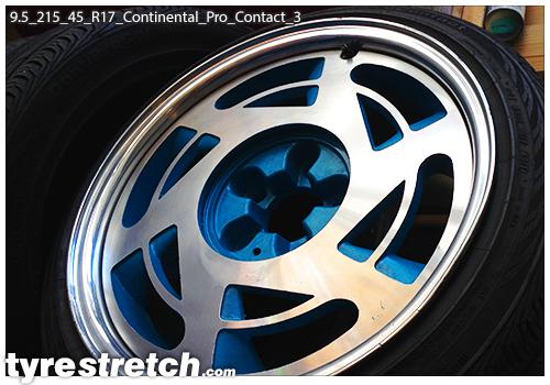 An example of tyre stretch: 215/45 R17 on 9.5J – CONTINENTAL