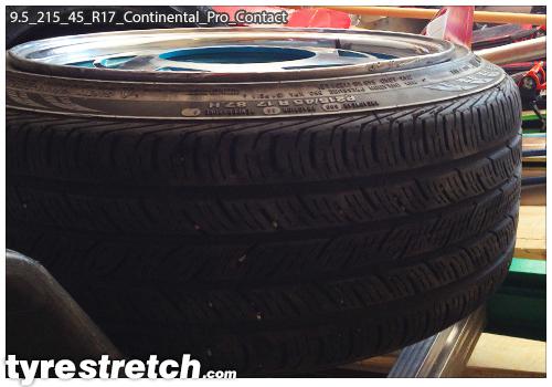 An example of tyre stretch: 215/45 R17 on 9.5J – CONTINENTAL