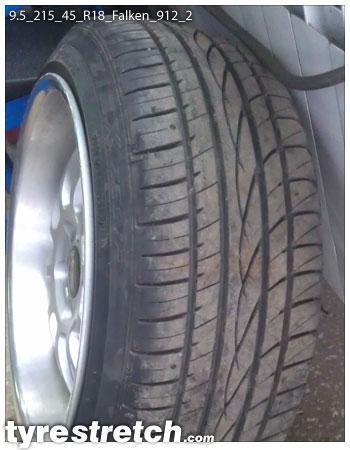 An example of tyre stretch: 215/45 R18 on 9.5J – FALKEN