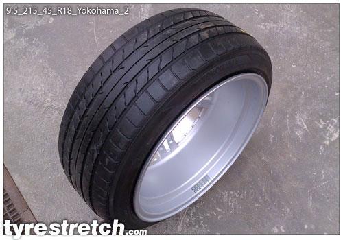 An example of tyre stretch: 215/45 R18 on 9.5J – YOKOHAMA