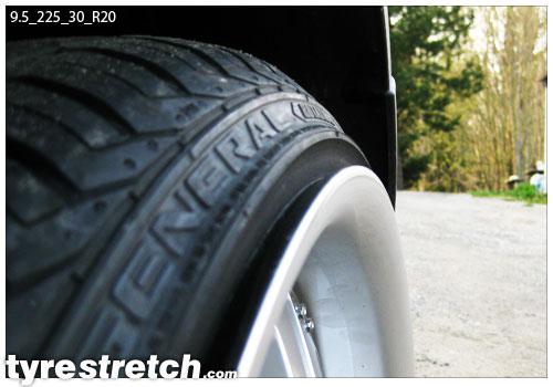An example of tyre stretch: 225/30 R20 on 9.5J – GENERAL