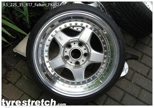 An example of tyre stretch: 225/35 R17 on 9.5J – FALKEN