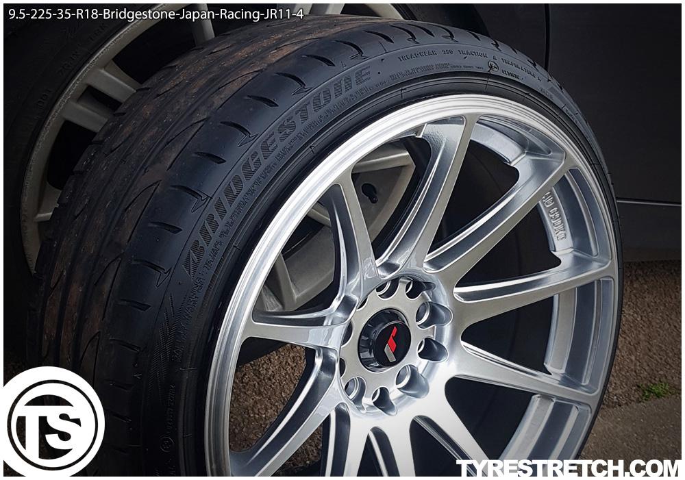 An example of tyre stretch: 225/35 R18 on 9.5J – BRIDGESTONE (JAPAN RACING)