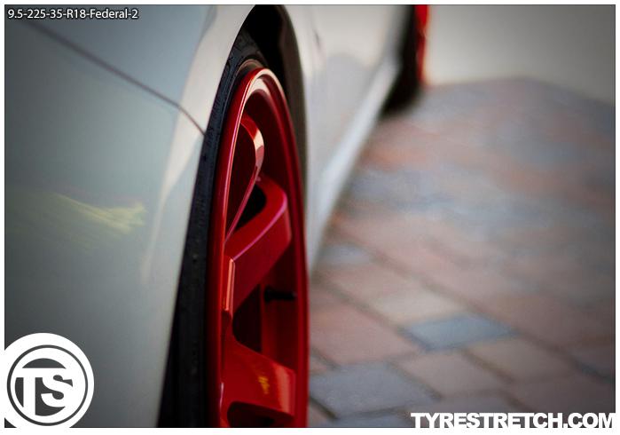 An example of tyre stretch: 225/35 R18 on 9.5J – FEDERAL (ROTA)