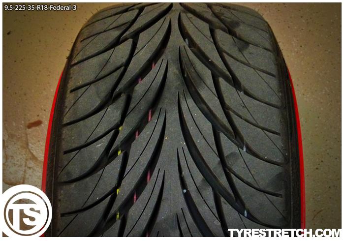 An example of tyre stretch: 225/35 R18 on 9.5J – FEDERAL (ROTA)