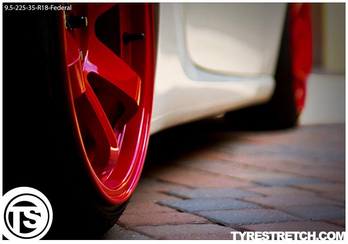 An example of tyre stretch: 225/35 R18 on 9.5J – FEDERAL (ROTA)