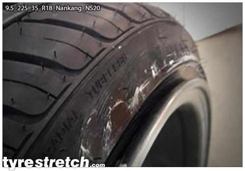 An example of tyre stretch: 225/35 R18 on 9.5J – NANKANG