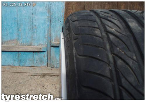 An example of tyre stretch: 225/35 R18 on 9.5J