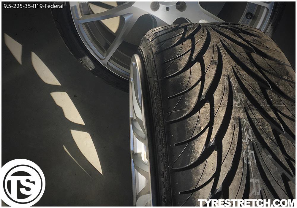 An example of tyre stretch: 225/35 R19 on 9.5J – FEDERAL