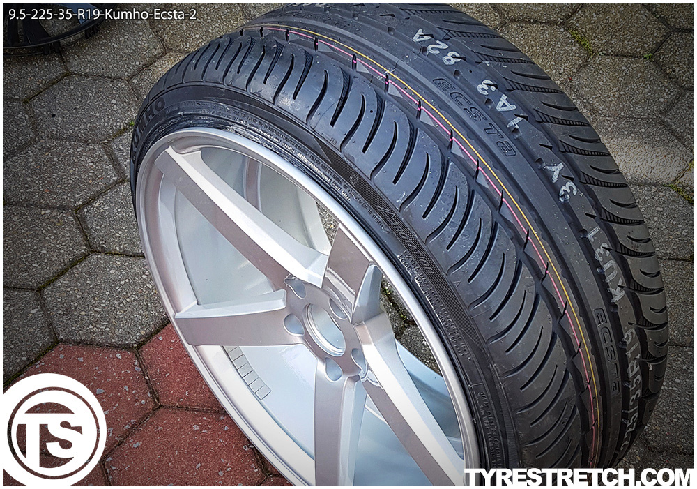 An example of tyre stretch: 225/35 R19 on 9.5J – KUMHO
