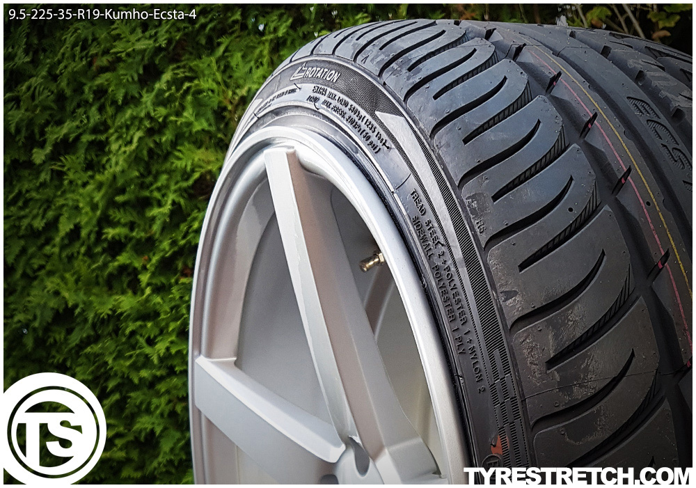An example of tyre stretch: 225/35 R19 on 9.5J – KUMHO