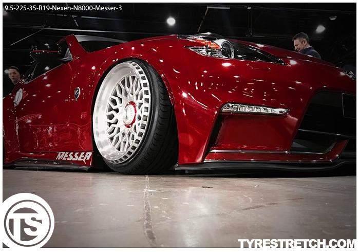 An example of tyre stretch: 225/35 R19 on 9.5J – NEXEN (MESSER)