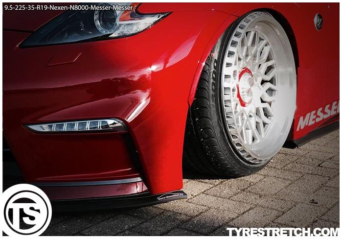 An example of tyre stretch: 225/35 R19 on 9.5J – NEXEN (MESSER)