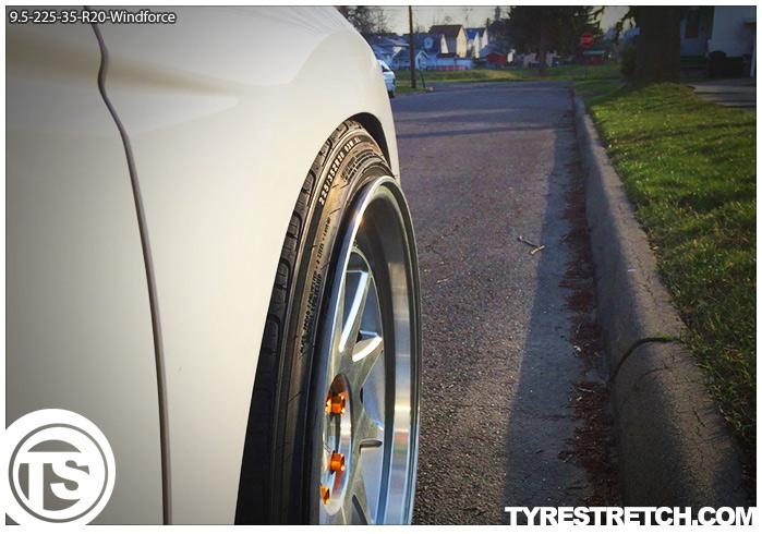 An example of tyre stretch: 225/35 R20 on 9.5J – WINDFORCE