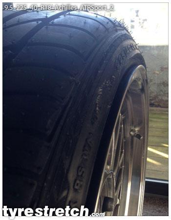 An example of tyre stretch: 225/40 R18 on 9.5J – ACHILLES