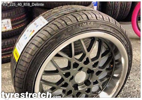 An example of tyre stretch: 225/40 R18 on 9.5J – DELINTE