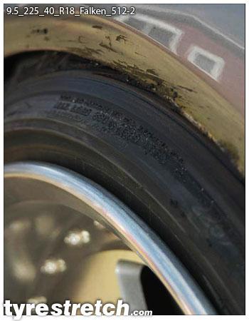 An example of tyre stretch: 225/40 R18 on 9.5J – FALKEN
