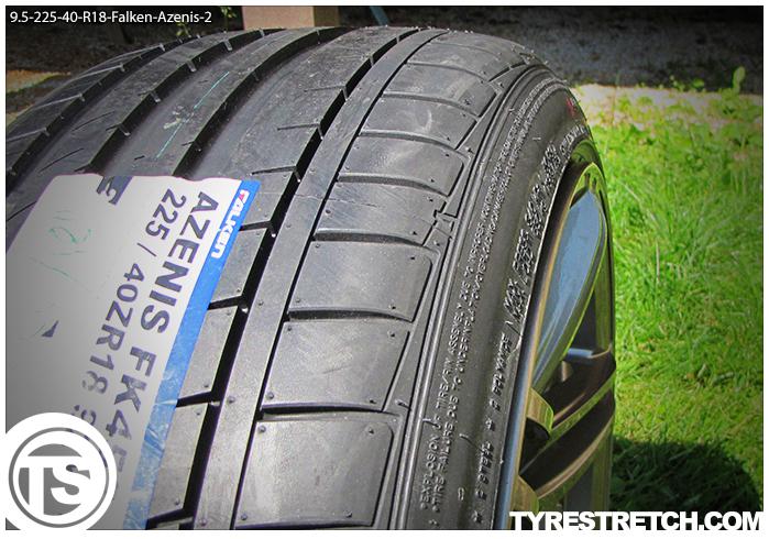 An example of tyre stretch: 225/40 R18 on 9.5J – FALKEN