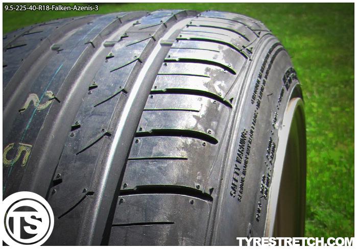 An example of tyre stretch: 225/40 R18 on 9.5J – FALKEN