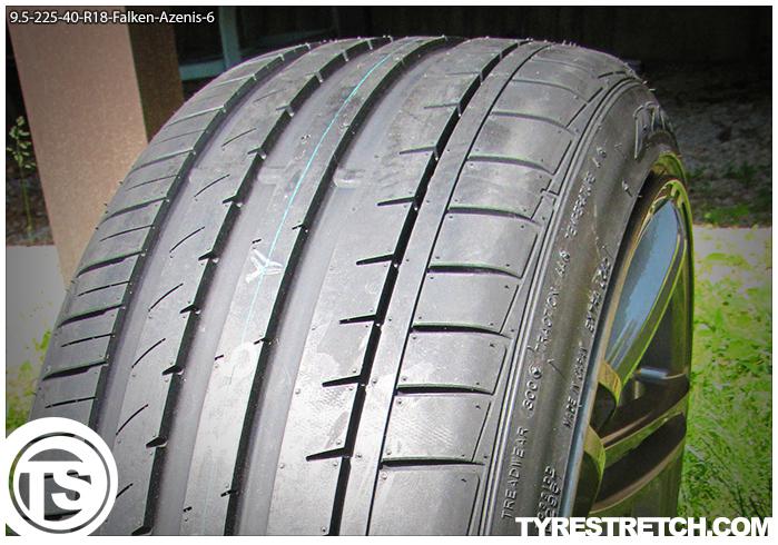 An example of tyre stretch: 225/40 R18 on 9.5J – FALKEN