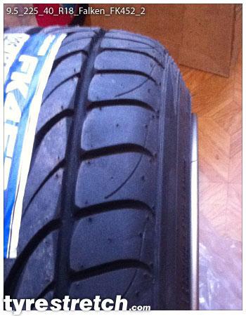 An example of tyre stretch: 225/40 R18 on 9.5J – FALKEN