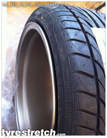 An example of tyre stretch: 225/40 R18 on 9.5J – FALKEN