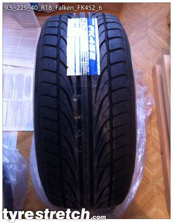 An example of tyre stretch: 225/40 R18 on 9.5J – FALKEN