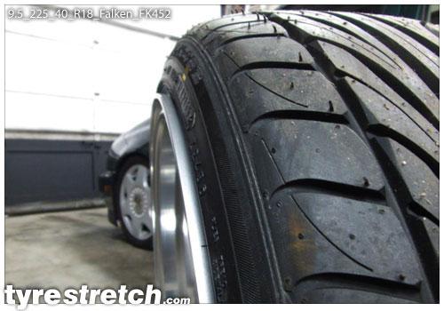 An example of tyre stretch: 225/40 R18 on 9.5J – FALKEN