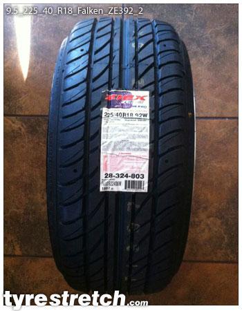 An example of tyre stretch: 225/40 R18 on 9.5J – FALKEN