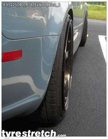 An example of tyre stretch: 225/40 R18 on 9.5J – FALKEN