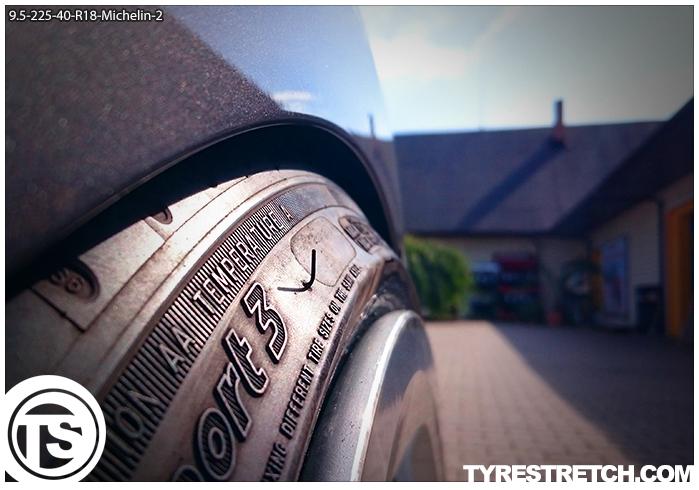 An example of tyre stretch: 225/40 R18 on 9.5J – MICHELIN