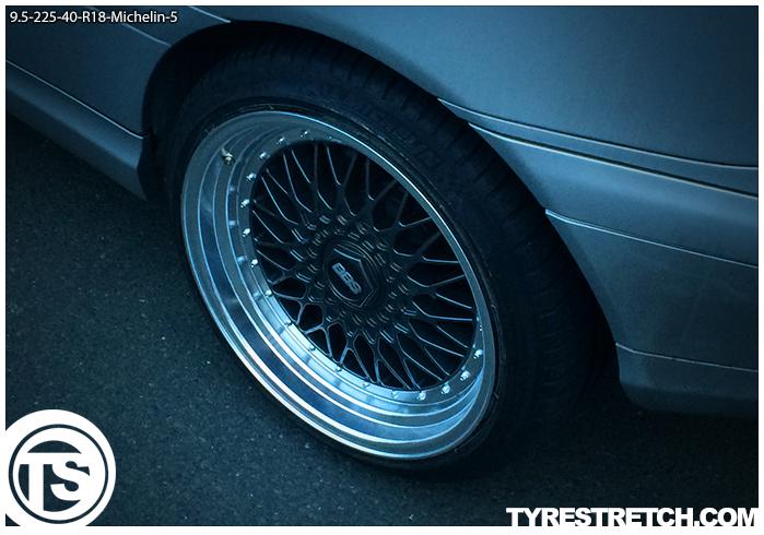 An example of tyre stretch: 225/40 R18 on 9.5J – MICHELIN