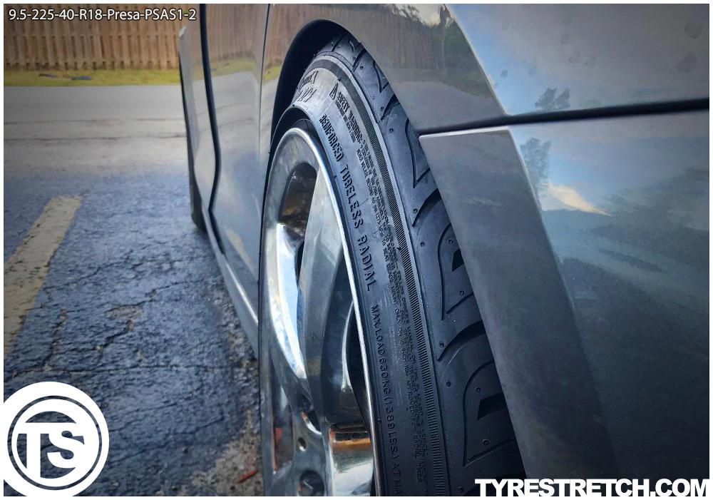 An example of tyre stretch: 225/40 R18 on 9.5J – PRESA